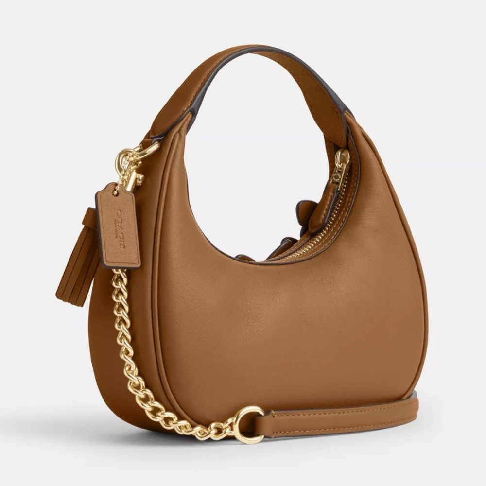 COACH NWT Brown and Gold Carmen Mini Crossbody Bag With Butterfly Appliqués - Picture 7 of 10